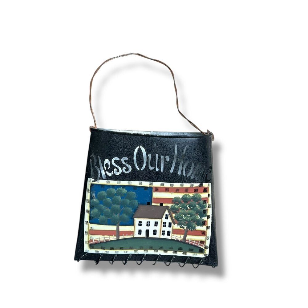 Crazy‎ Mountain Bless Our Home Americana Primitive Decor Candle Hanger